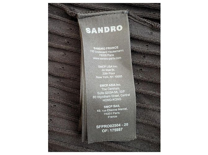 Sandro Precieuse Strickkleid lang Schwarz - Ansicht 8