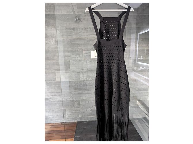 Sandro Susanne langes Häkelkleid schwarz - Ansicht 3