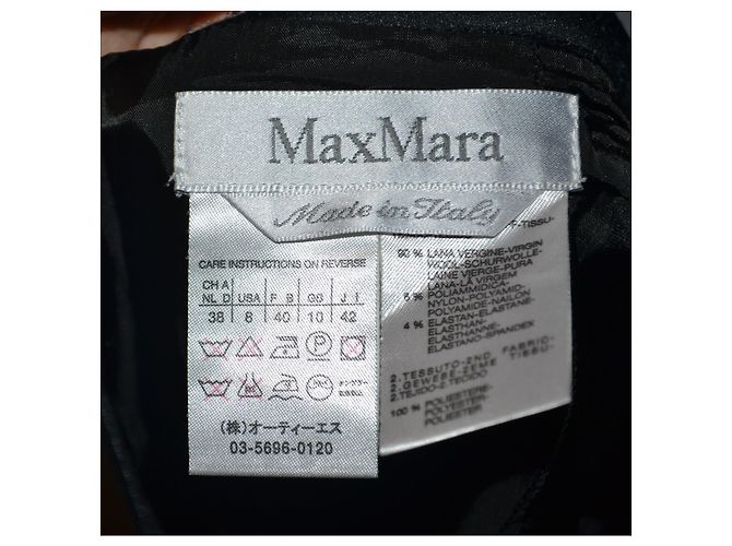 Max Mara Etuikleid aus schwarzer und beiger Wolle Weiß - Ansicht 5