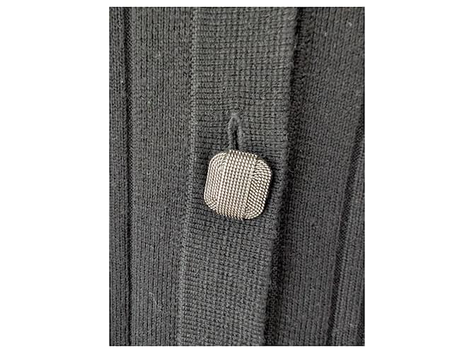 Sandro Astree langes schwarzes Strickkleid mit Fransen - Ansicht 3