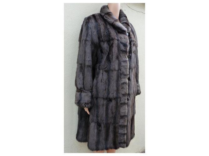 Autre Marque Abrigo Reversible de Piel Petit-Gris de Rusia Marrón oscuro - vista 6