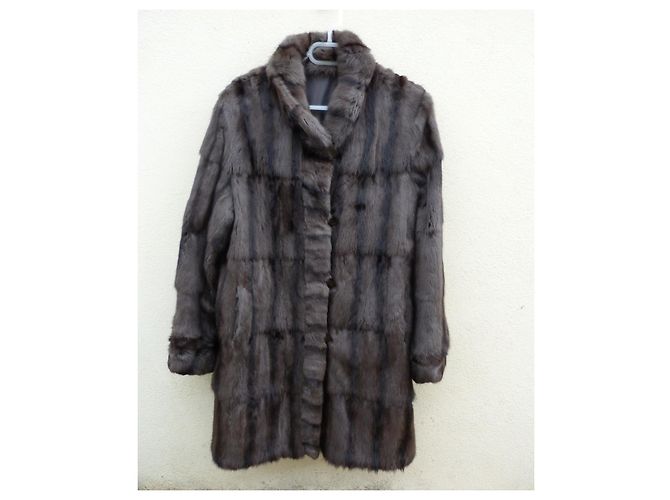 Autre Marque Abrigo Reversible de Piel Petit-Gris de Rusia Marrón oscuro - vista 7