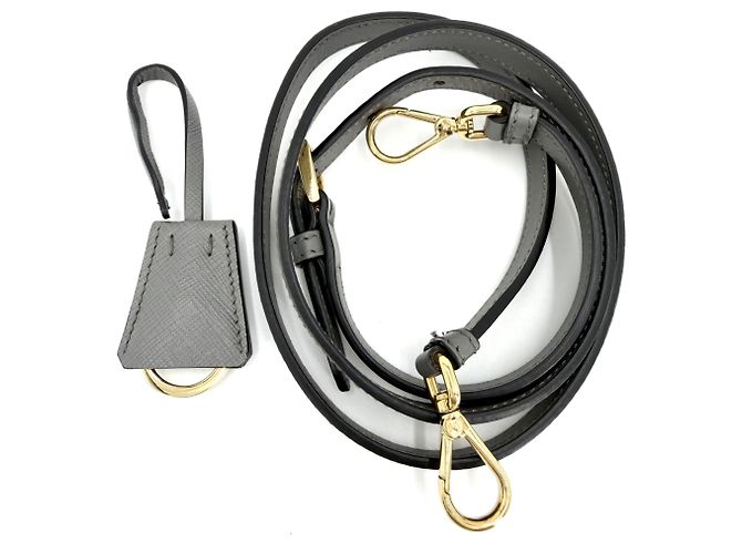 Borsa a mano in pelle grigia da donna Prada Marrone Bianco - vista 8