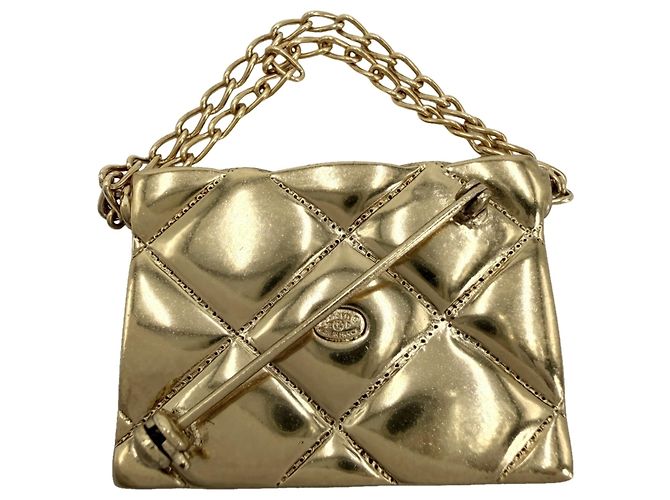 Spilla Chanel Gold Matelassé D'oro - vista 2