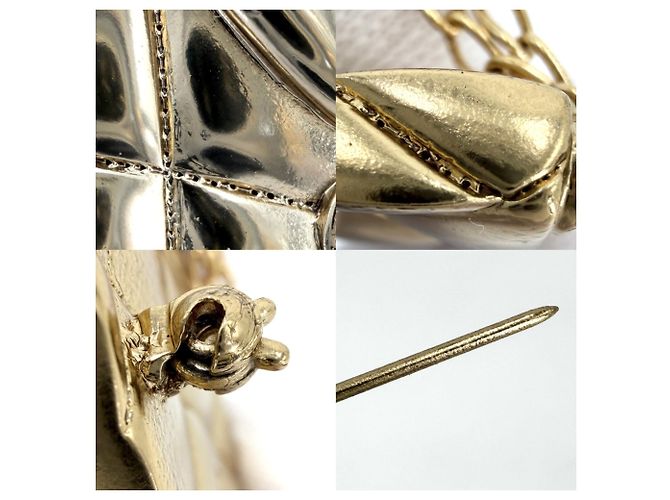 Spilla Chanel Gold Matelassé D'oro - vista 5