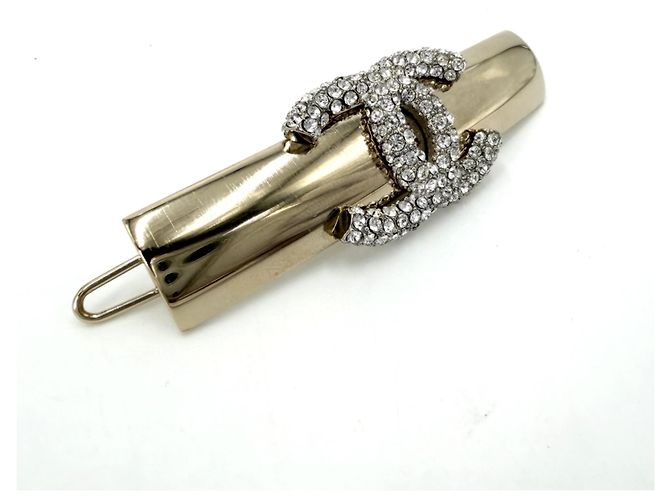 Fermi capelli Chanel strass dorato D'oro - vista 3