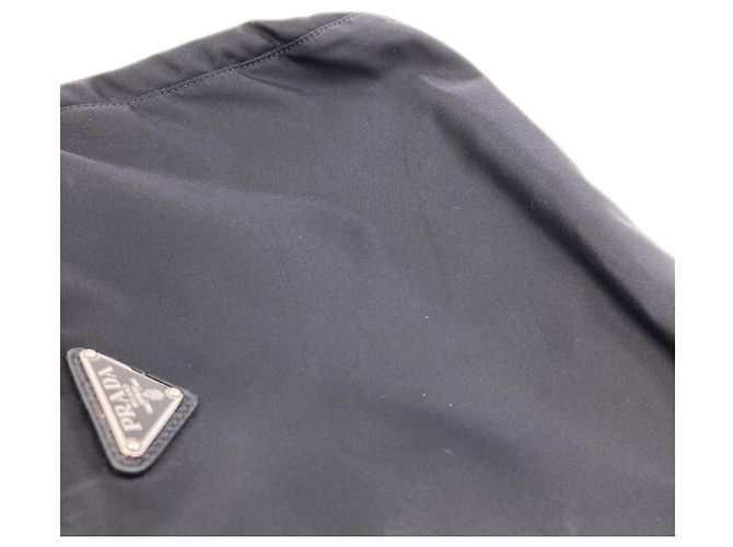 Borsa a tracolla Prada con logo triangolare in nylon nero - vista 14