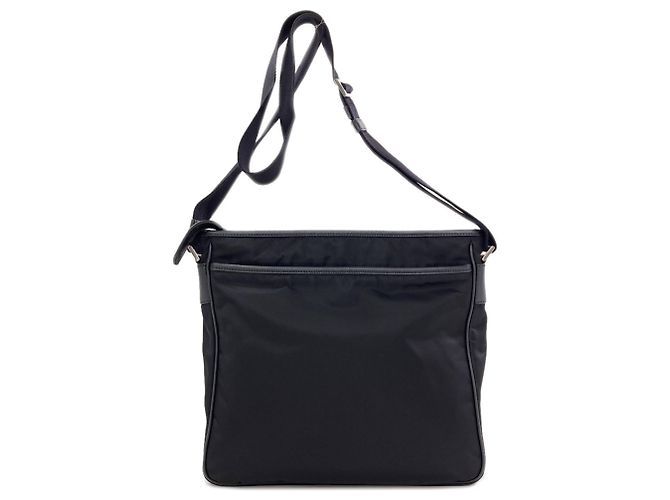 Borsa a tracolla Prada con logo triangolare in nylon nero - vista 2