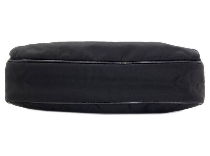 Borsa a tracolla Prada con logo triangolare in nylon nero - vista 4