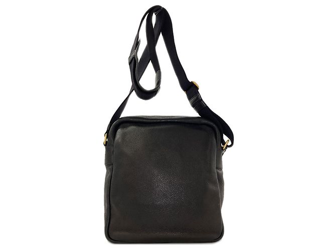 Sac à épaule Prada en cuir de veau noir - vue 2
