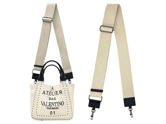 Borsa 2-Way Valentino Garavani Nero Beige - vista 2