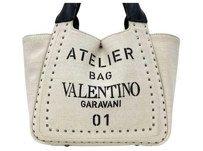 Borsa 2-Way Valentino Garavani Nero Beige - vista 9