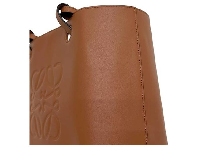 Borsa Tote Loewe Anagram in pelle marrone - vista 4
