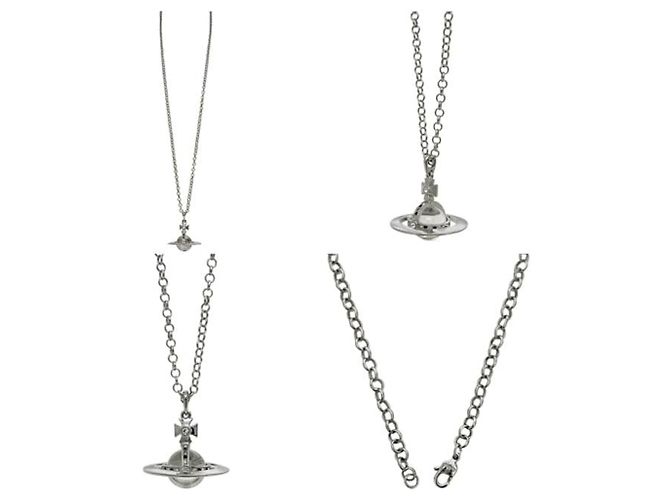 Collana Vivienne Westwood con strass argento - vista 2