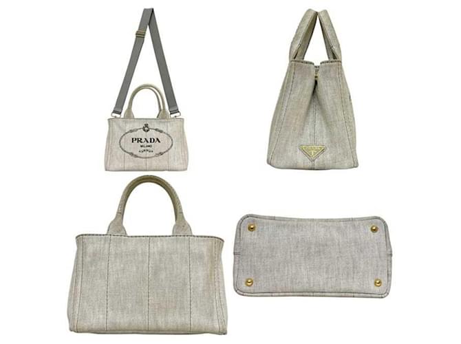 Borsa Tote 2-Way Prada Canapa Marrone - vista 2