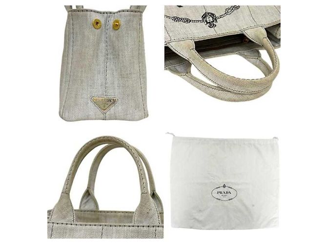 Borsa Tote 2-Way Prada Canapa Marrone - vista 8