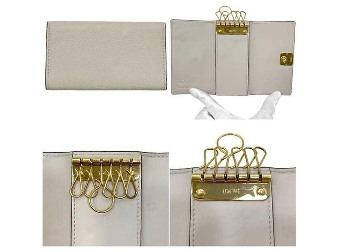 Loewe Gray Leather Keycase Brown - view 2