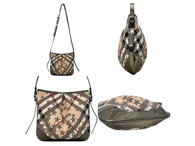Borsa a tracolla Burberry in pelle PVC beige - vista 2