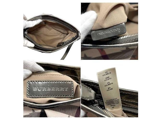 Borsa a tracolla Burberry in pelle PVC beige - vista 3
