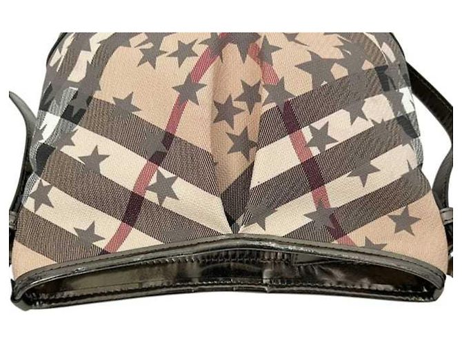 Borsa a tracolla Burberry in pelle PVC beige - vista 5
