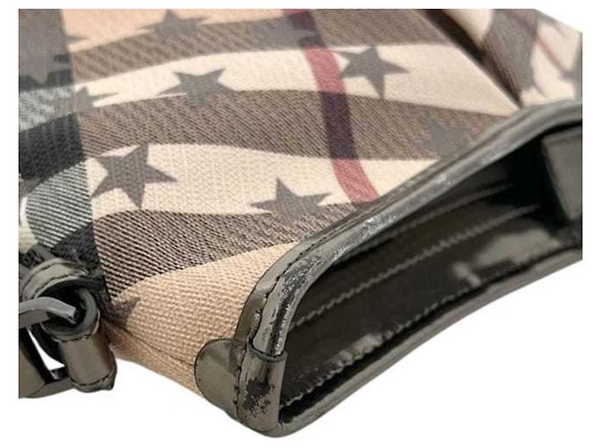 Borsa a tracolla Burberry in pelle PVC beige - vista 6