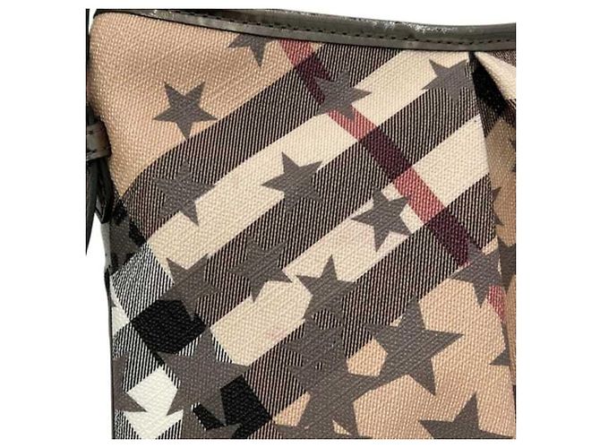 Borsa a tracolla Burberry in pelle PVC beige - vista 8
