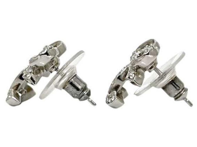 Orecchini a goccia Chanel argentati con strass Argento - vista 2