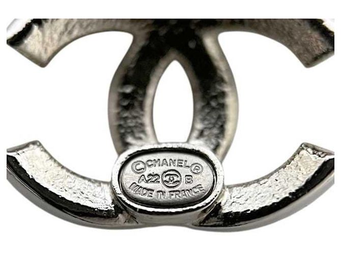 Orecchini a goccia Chanel argentati con strass Argento - vista 6