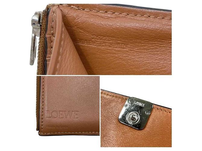 Cartera tri-fold Loewe en piel marrón Castaño - vista 10