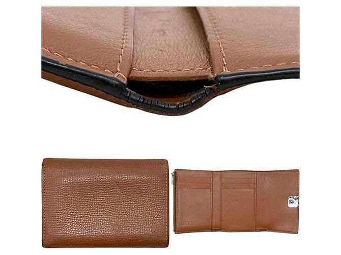 Cartera tri-fold Loewe en piel marrón Castaño - vista 2