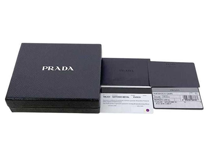 Cartera bi-fold Prada Saffiano Roja - vista 10