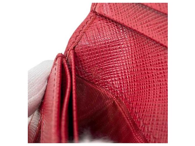 Cartera bi-fold Prada Saffiano Roja - vista 5
