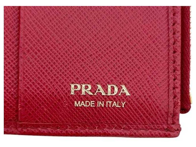 Cartera bi-fold Prada Saffiano Roja - vista 7