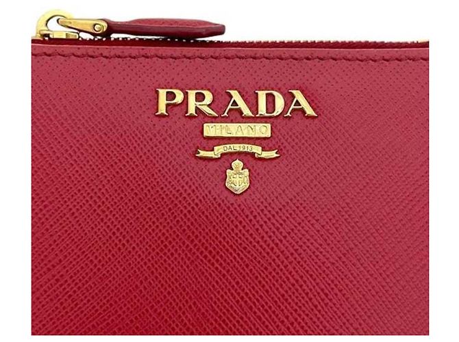 Cartera bi-fold Prada Saffiano Roja - vista 8