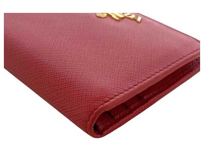 Cartera bi-fold Prada Saffiano Roja - vista 9