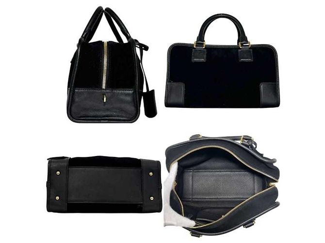 Borsa Loewe Amazona 28 Anagram Nero - vista 2