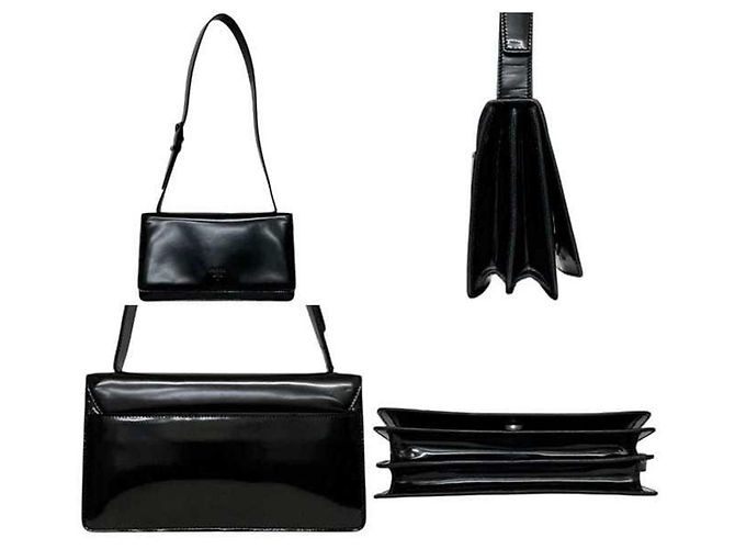 Borsa a tracolla in pelle Prada B6798 Nero - vista 2