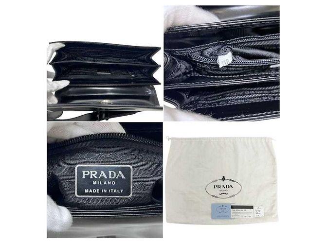 Borsa a tracolla in pelle Prada B6798 Nero - vista 3
