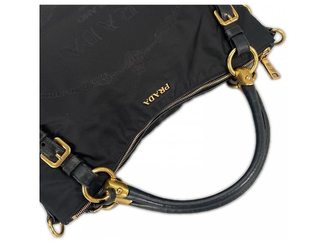 Borsa a mano Prada in nylon nero - vista 10