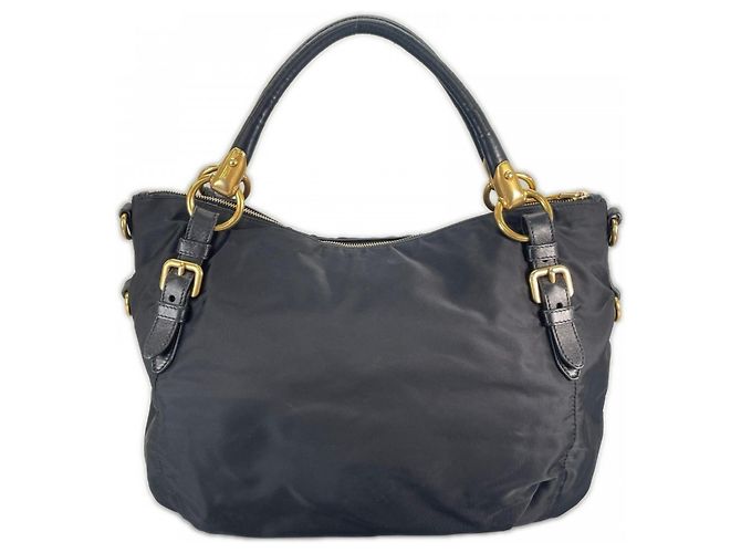 Borsa a mano Prada in nylon nero - vista 2