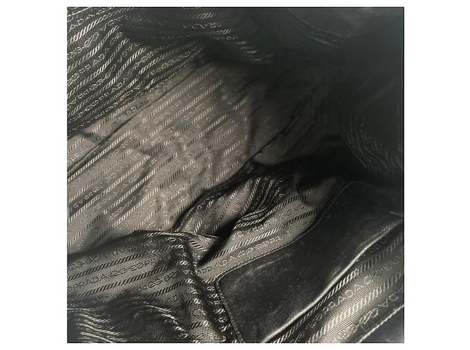 Borsa a mano Prada in nylon nero - vista 5