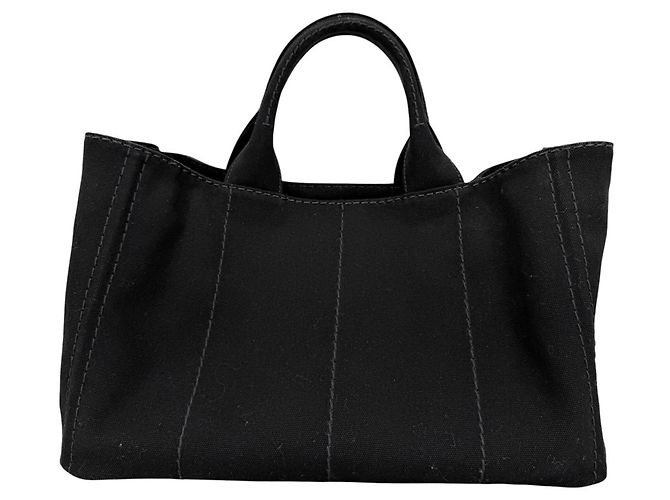 Borsa Tote Prada in tela nera Nero - vista 2