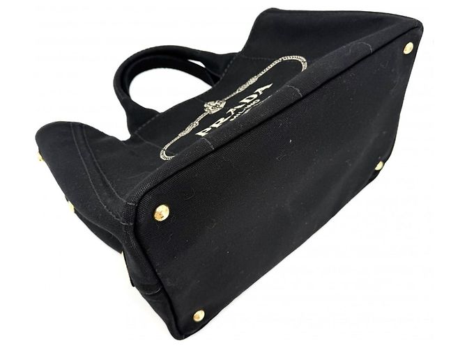 Borsa Tote Prada in tela nera Nero - vista 3