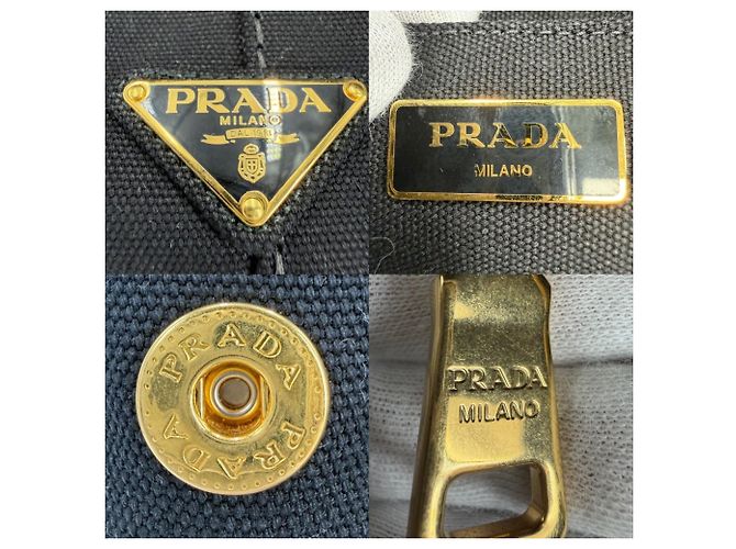 Borsa Tote Prada in tela nera Nero - vista 5