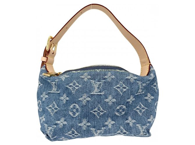 Borsa Louis Vuitton Pochette Hills Mini da donna Blu Monogramma - vista 2