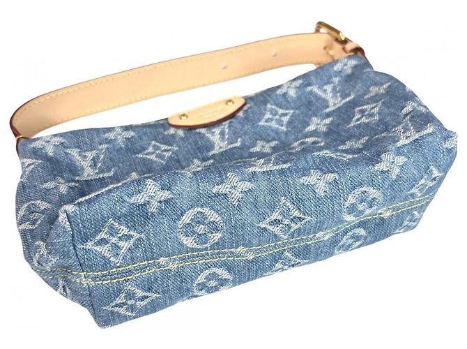 Borsa Louis Vuitton Pochette Hills Mini da donna Blu Monogramma - vista 3