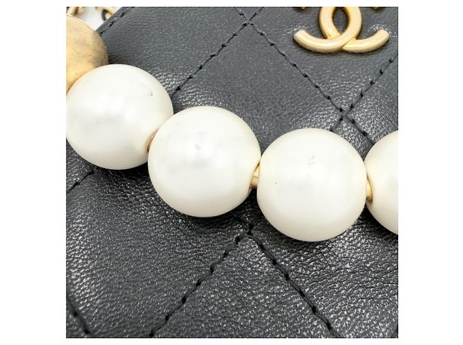 Borsa a tracolla mini Matelassé da donna Chanel Nero Bianco - vista 7