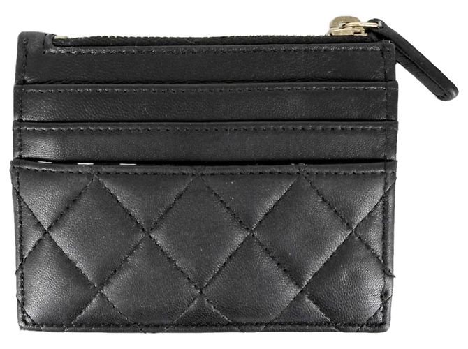 Tarjetero Chanel Negro Blanco - vista 2