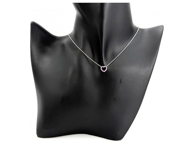 Collana Tiffany & Co. Metro Heart Rosa Bianco - vista 3