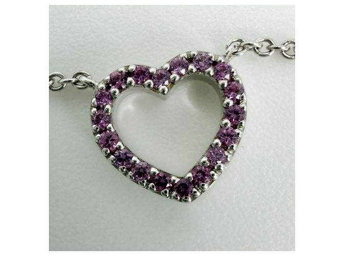 Collana Tiffany & Co. Metro Heart Rosa Bianco - vista 4